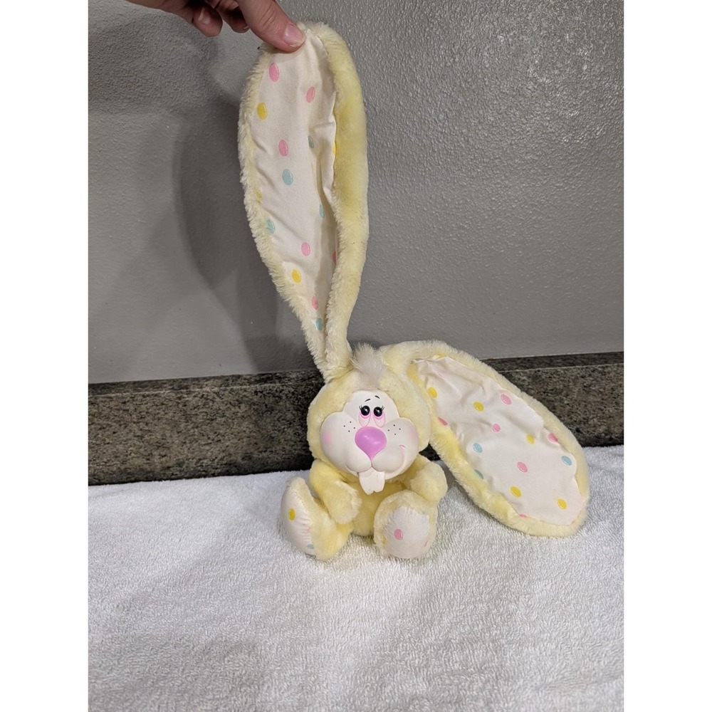 Vintage 1984 Mattel Emotions Yellow Bunny Rabbit Rubber Face Jelly Beans Plush - Picture 14 of 14